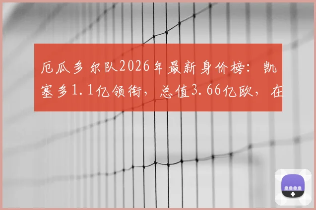 厄瓜多尔队2026年最新身价榜:凯塞多1.1亿领衔,总值3.66亿欧,在美洲算哪一档?